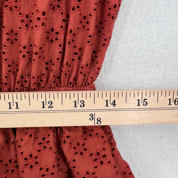 ULLA JOHNSON Dress Womens 2 Umber Red Josette Broderie Anglaise Eyelet Cotton - Picture 14 of 16